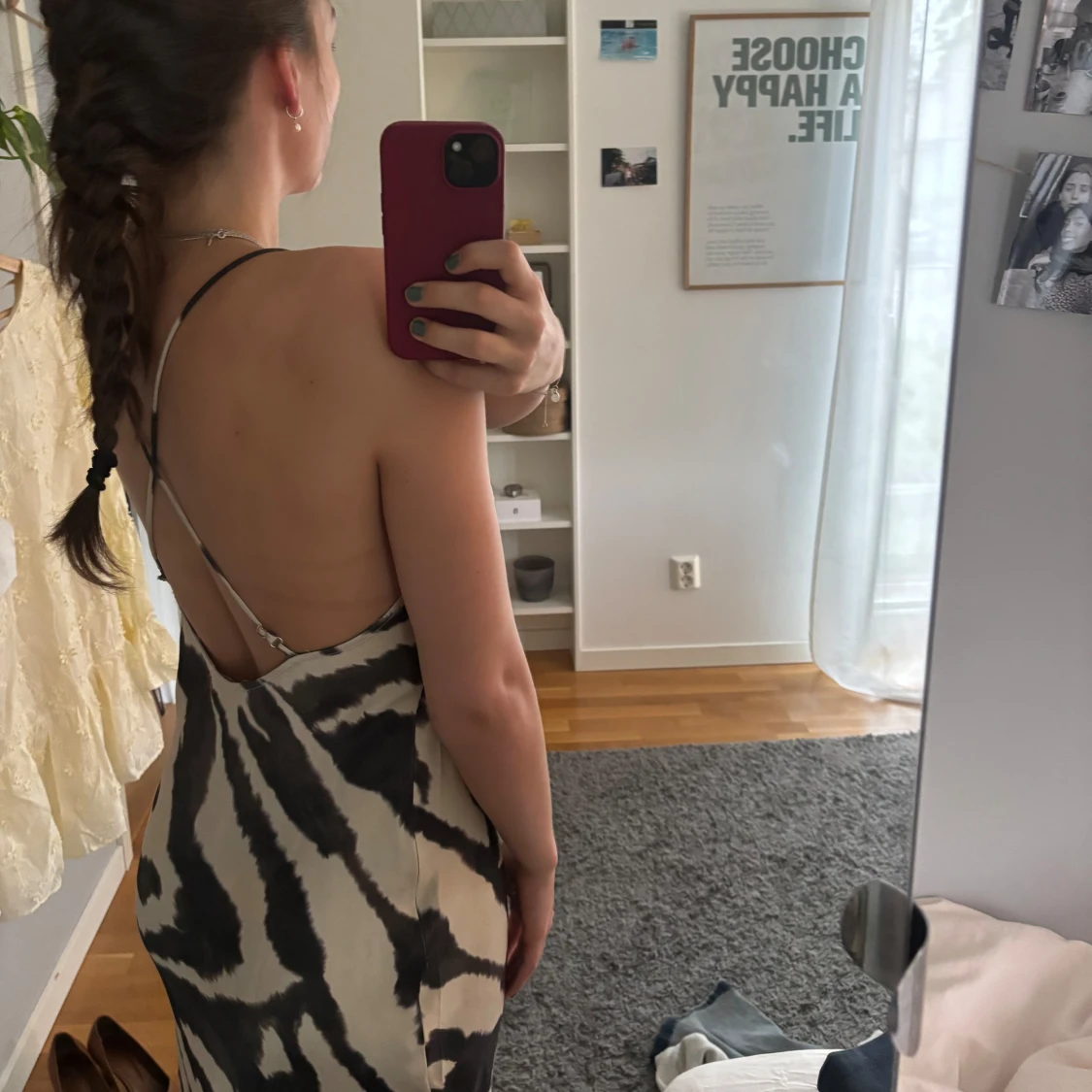 Zebramönstrad långklänning  - 2