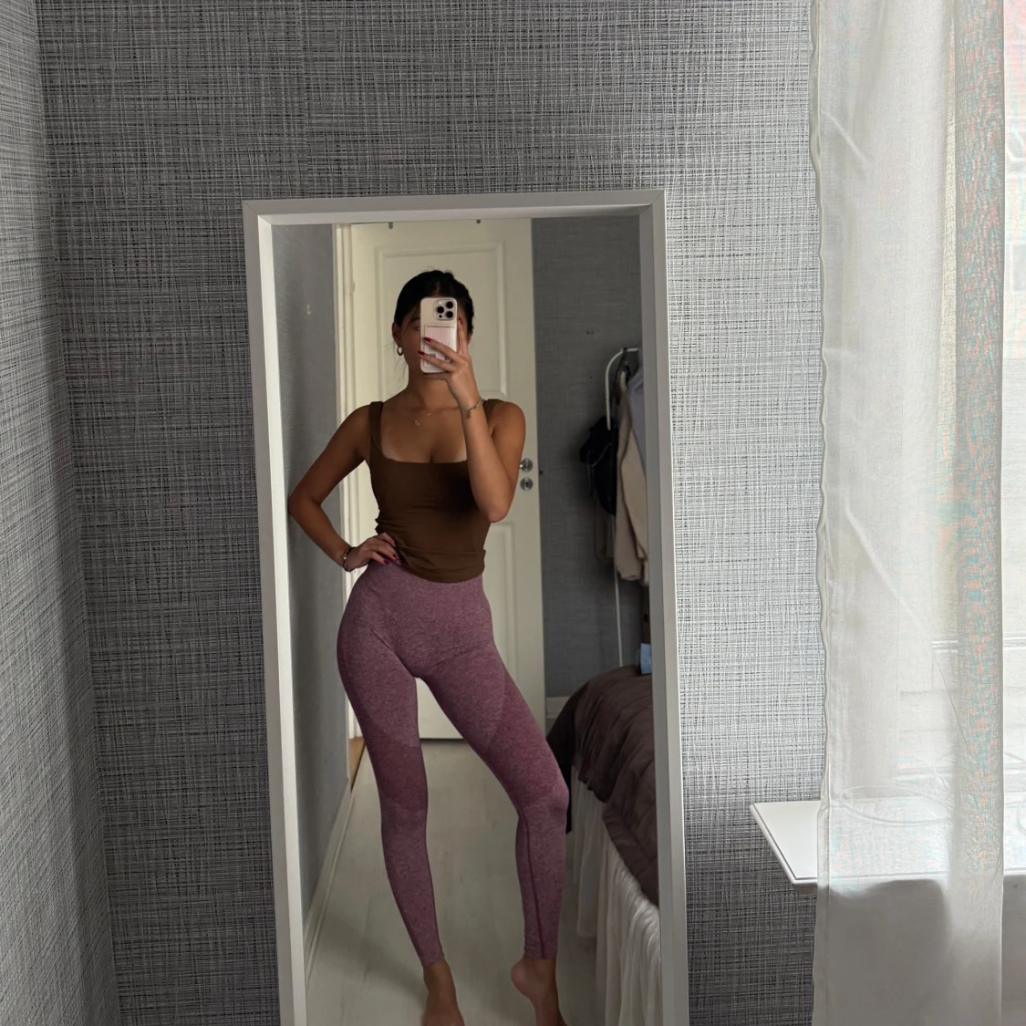 Rosa sömlösa leggings - 1