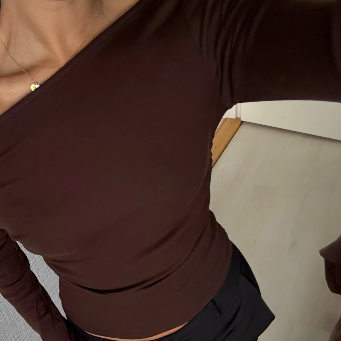 Brun offshoulder topp - 2