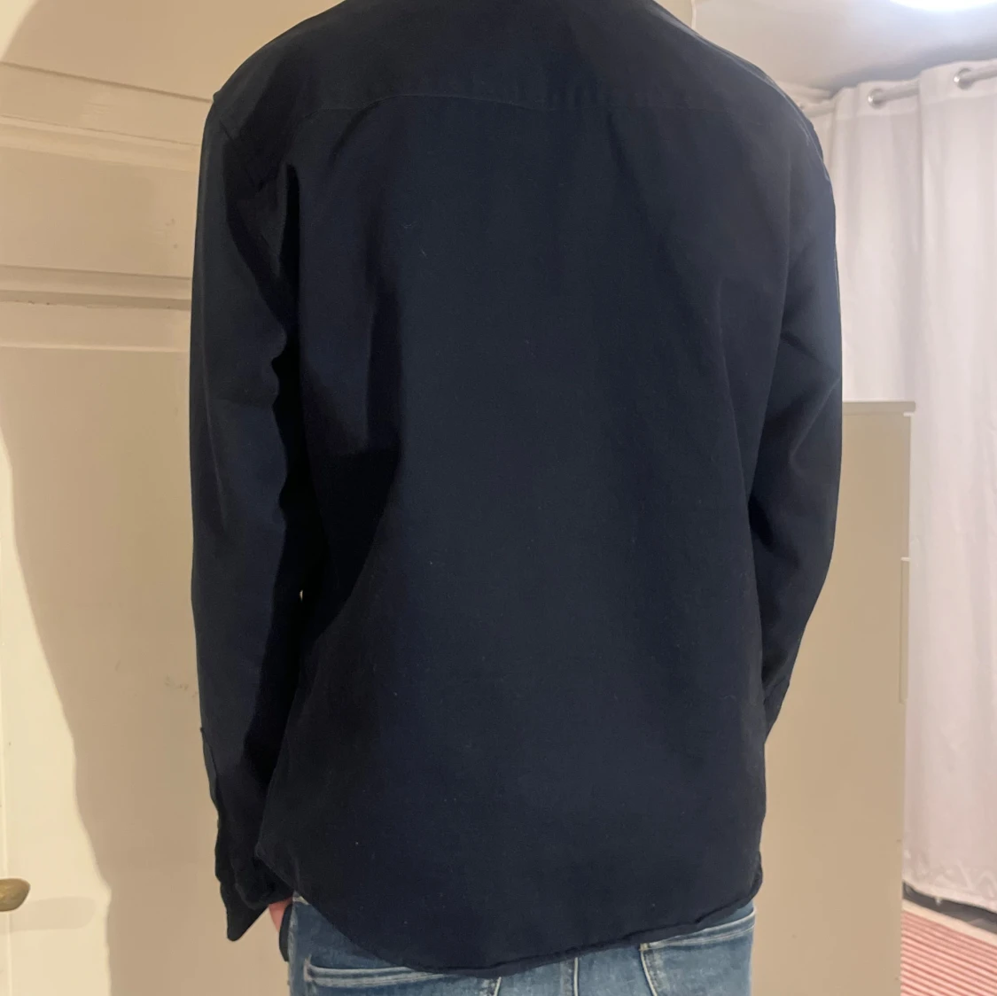 Mörkblå overshirt med fickor - 1