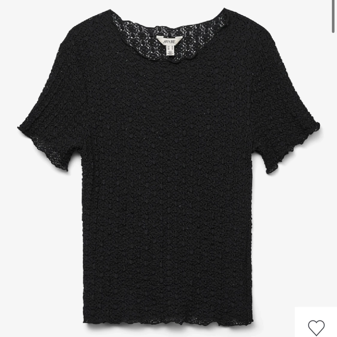 Svart T-shirt med blommig spets