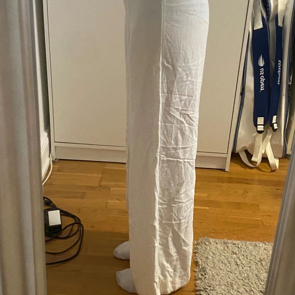 Vita linnebyxor i wide fit, strl 34 - 3