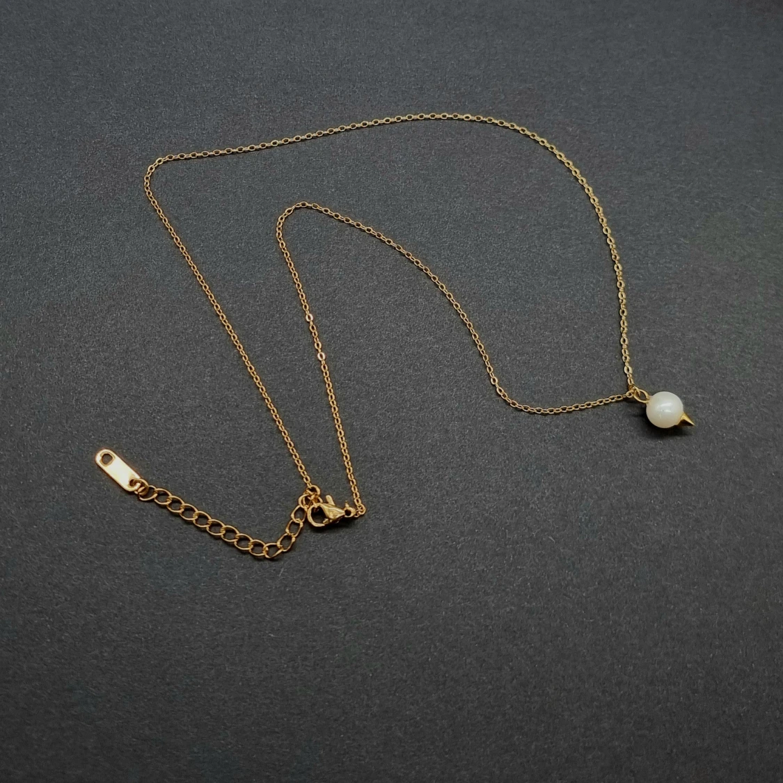 Guldhalsband med pärlhänge - 4