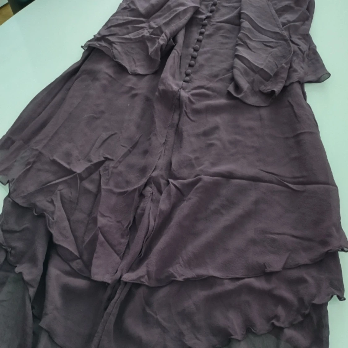 Mörklila silkesklänning Karl Lagerfeld H&M - 4