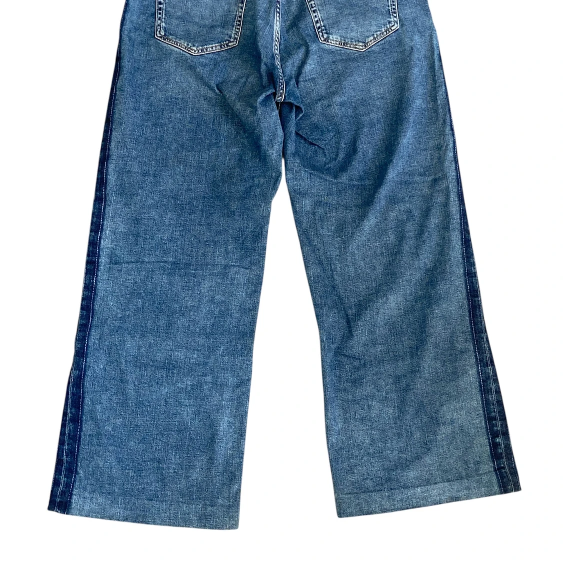 Vintage Blå wide jeans med raka ben - 1