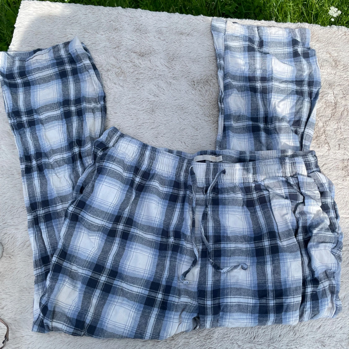 Rutig mjukisbyxa med snörning XL - 1