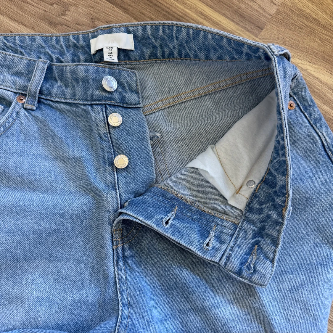 Blå raka jeans från H&M, strl 40 - 3