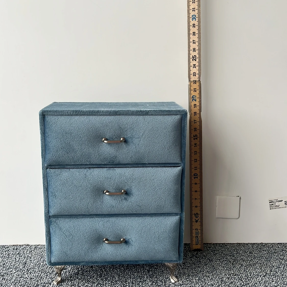 Blå smyckesförvaring i sammet - 1