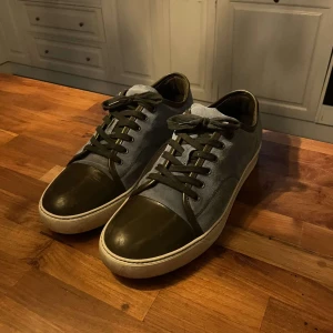 Blåa Lanvins - Snygga Lanvins i blå mocka med glasig tå. Skorna har vit sula och rund tå, vilket ger en clean och modern look. Perfekta för dig som vill ha något unikt men ändå stilrent.