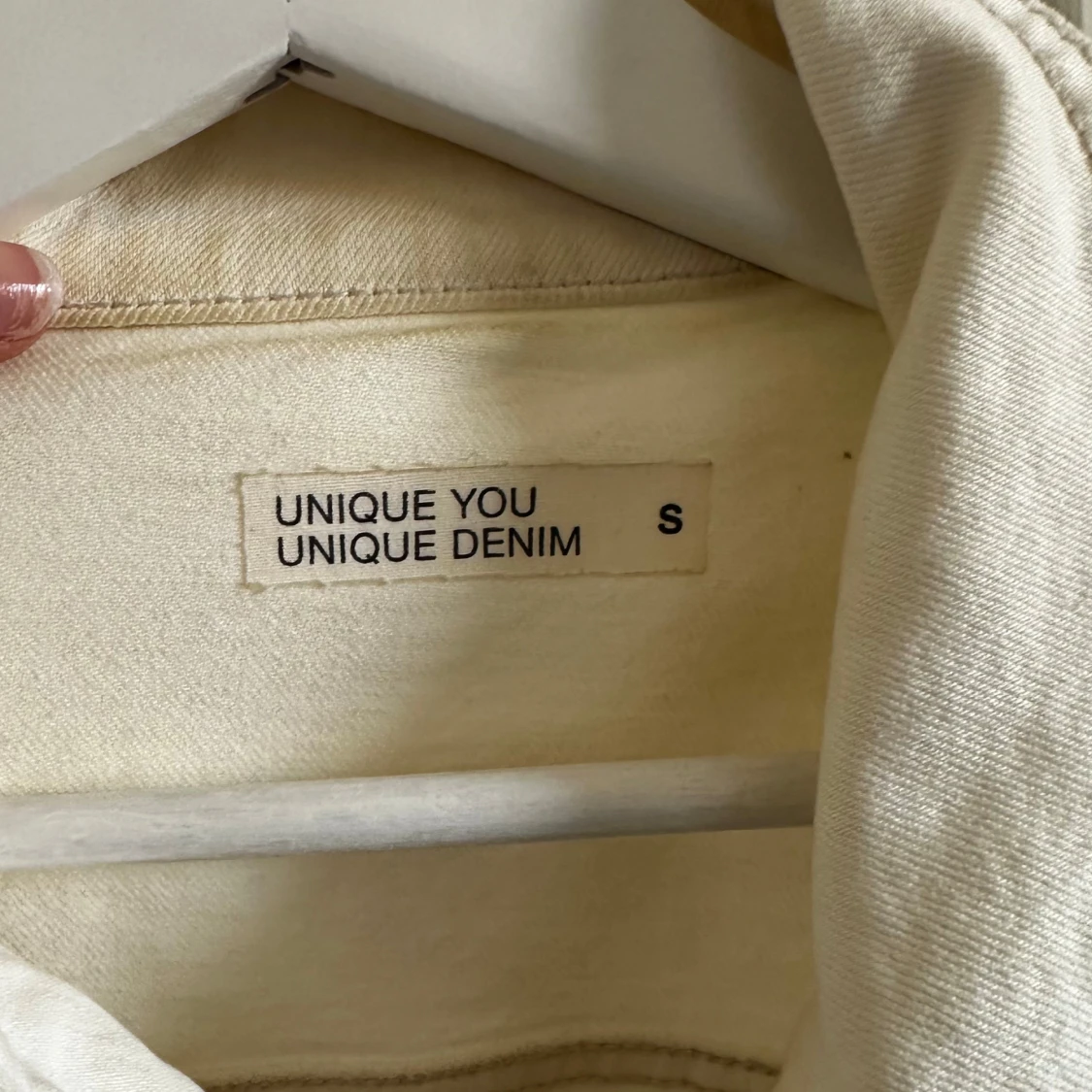 Vit/Beige jeansjacka  - 1