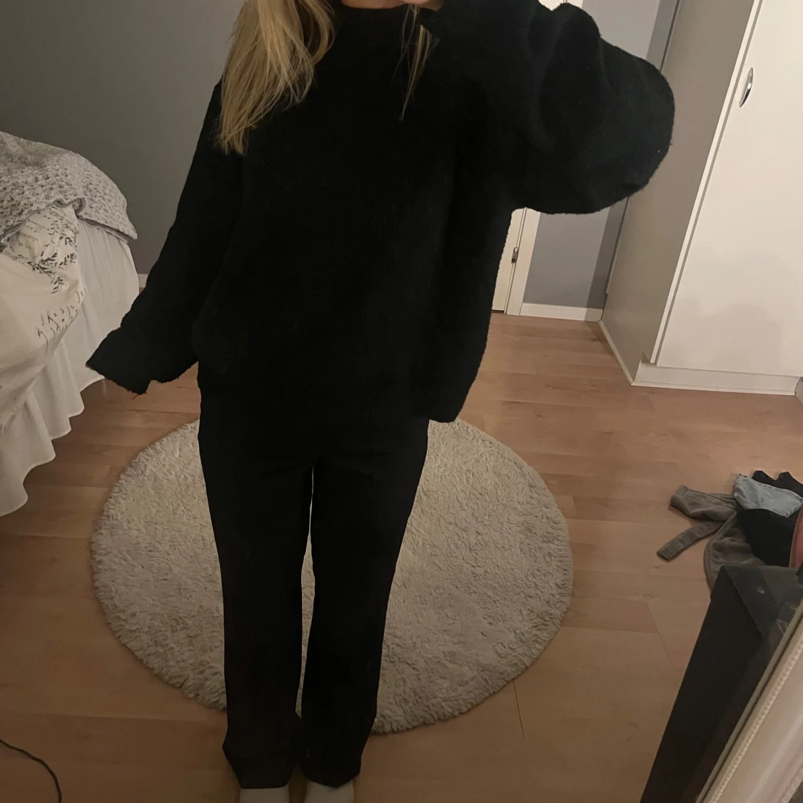 Svarta high waist kostymbyxor  - 2