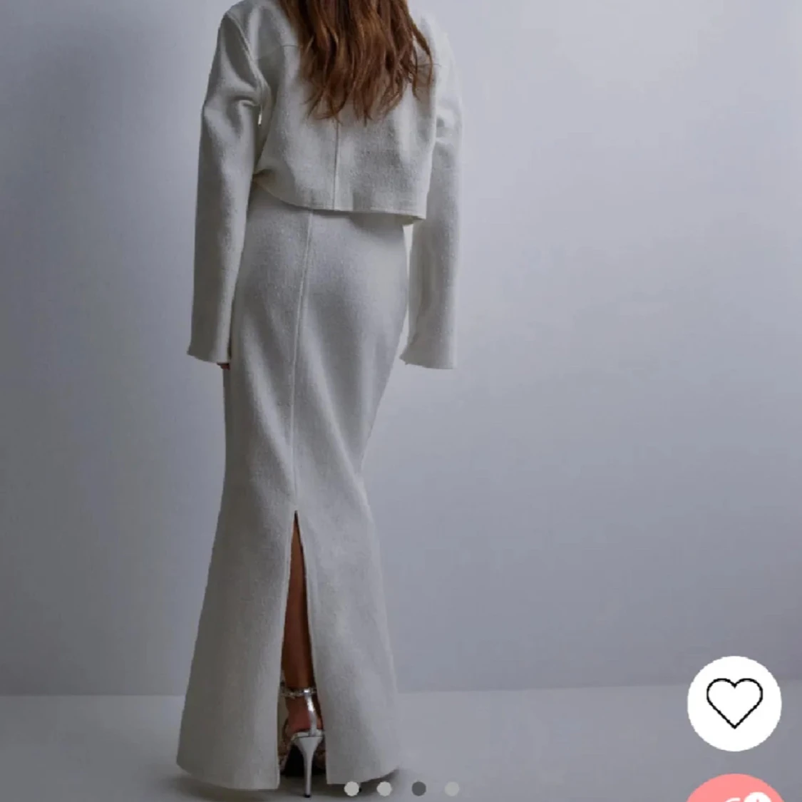 Vit långkjol med slits - 2