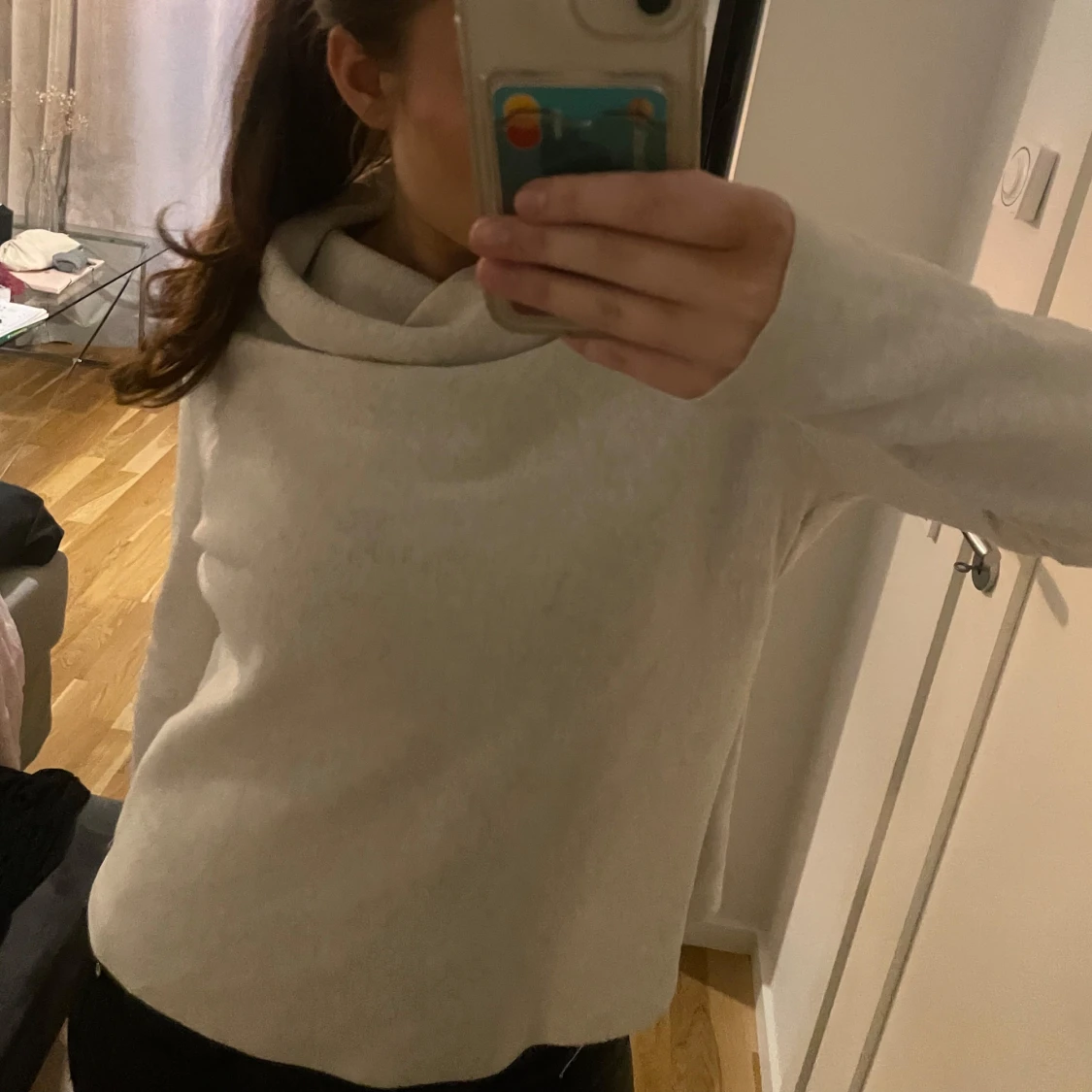 Vit/grå tröja med  krage - 1