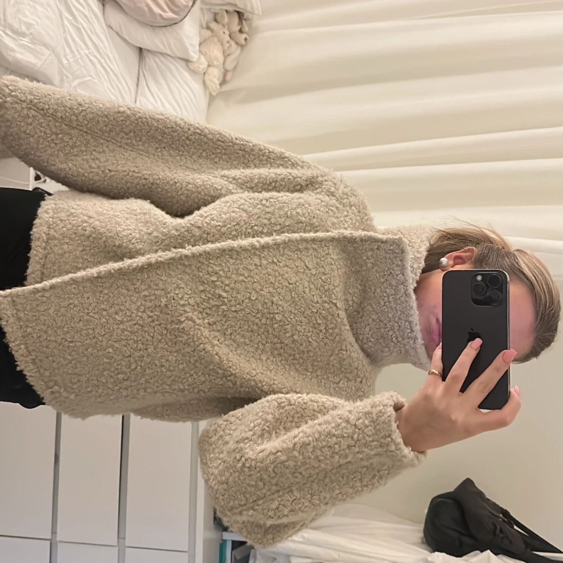 Beige teddyjacka - 1