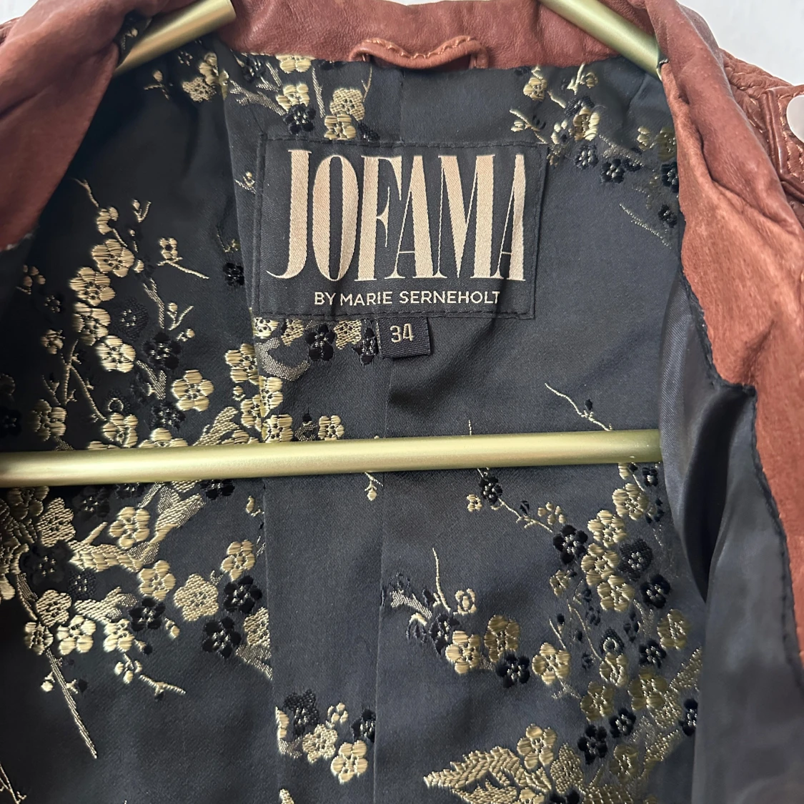 Brun skinnjacka Jofama Marie Serneholt Strl.34  - 3