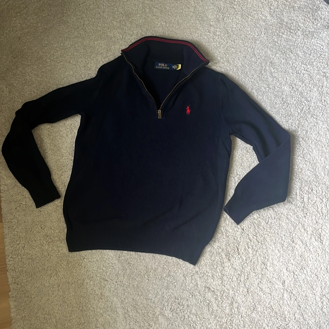 Mörkblå half zip tröja Polo Ralph Lauren