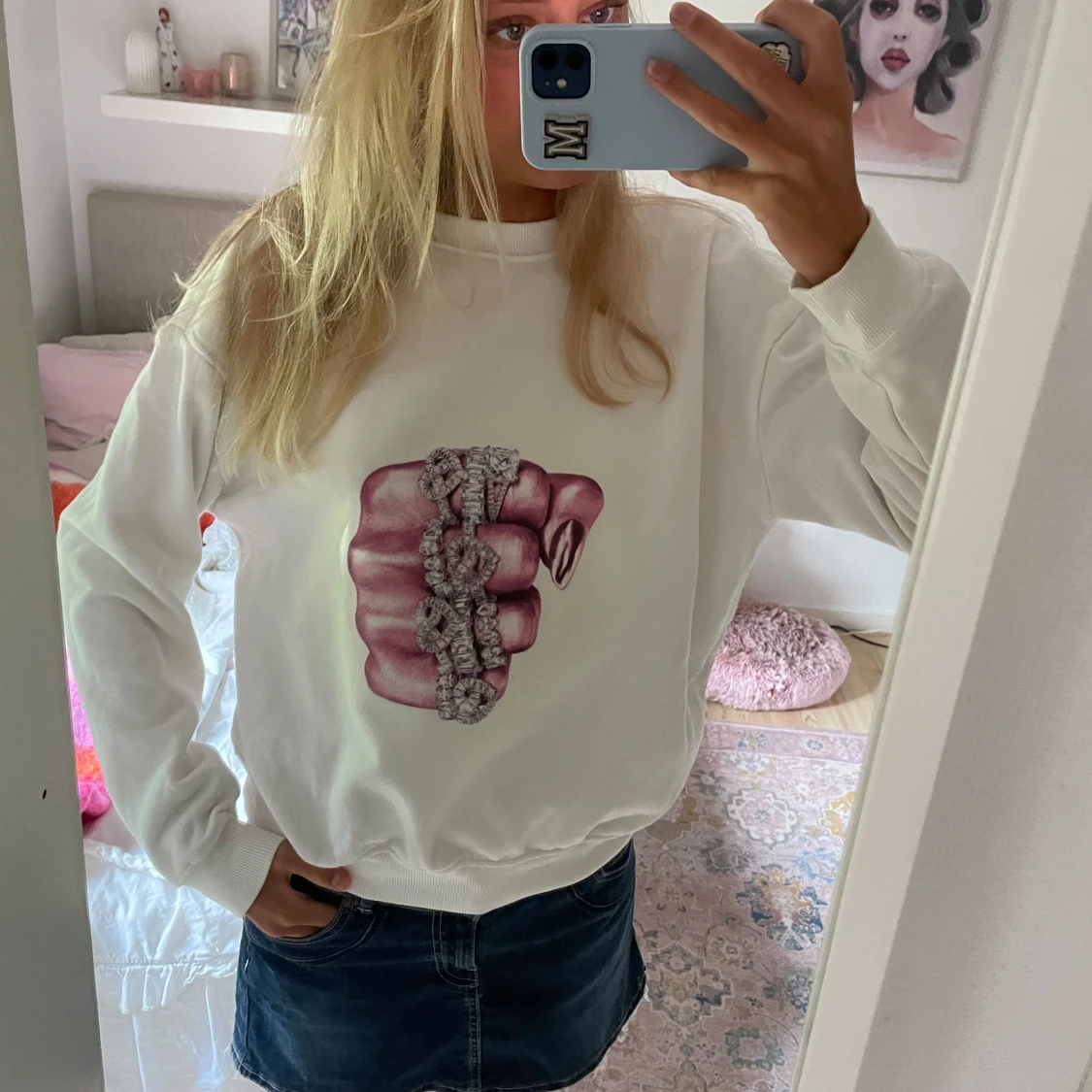 Sweatshirt med tryck  - 1