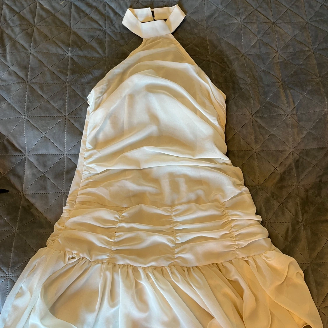 Vit halterneck klänning från Bershka - 4