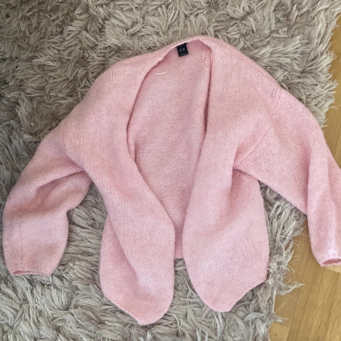 Ljusrosa stickad kofta - 2
