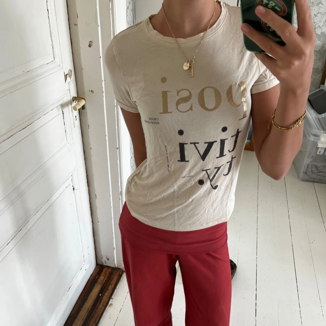 Beige t-shirt med tryck från Name It - 2