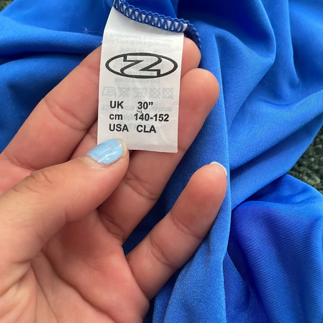 Blå sammets gymnastik dräckt  - 2