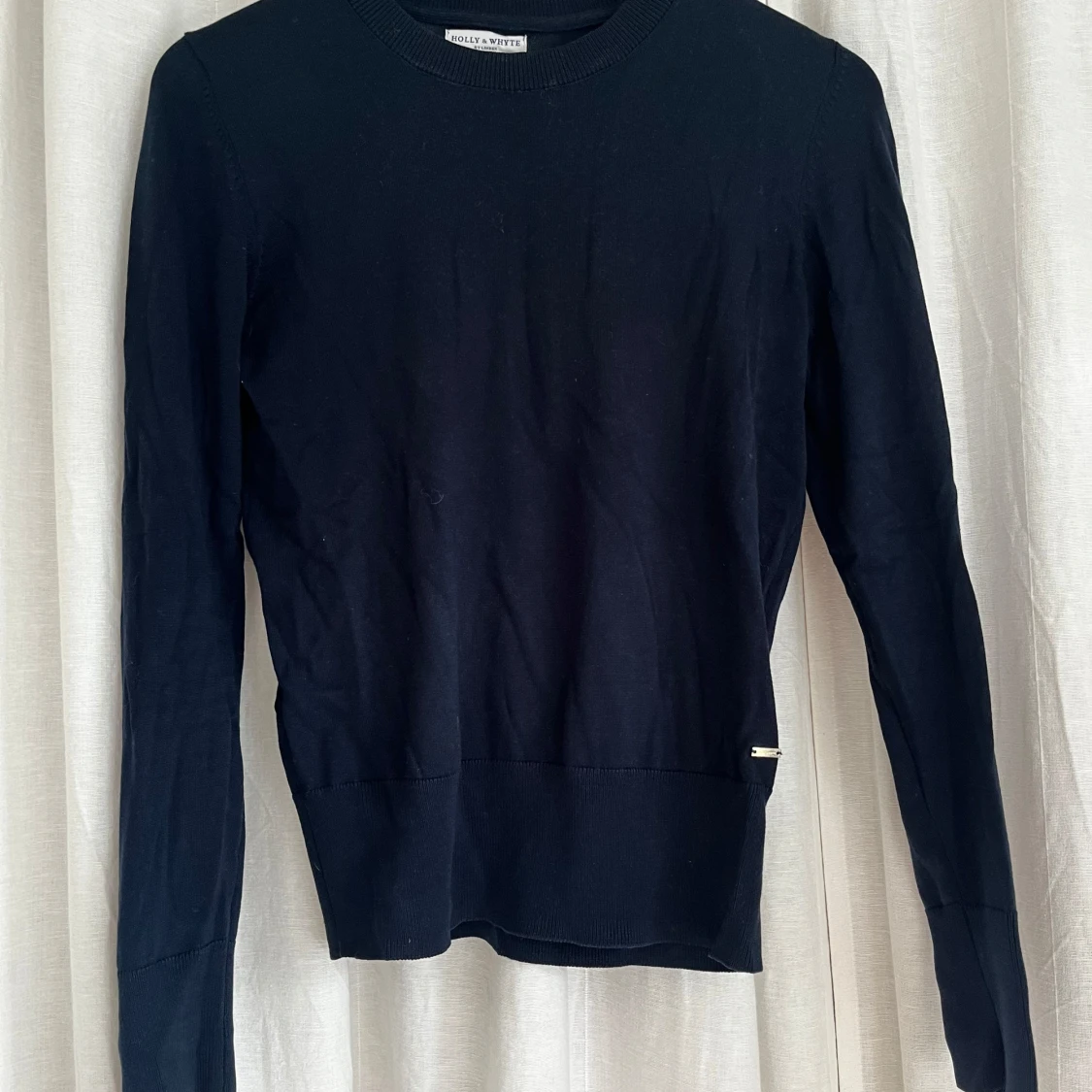 Marinblå stickad tröja från Lindex