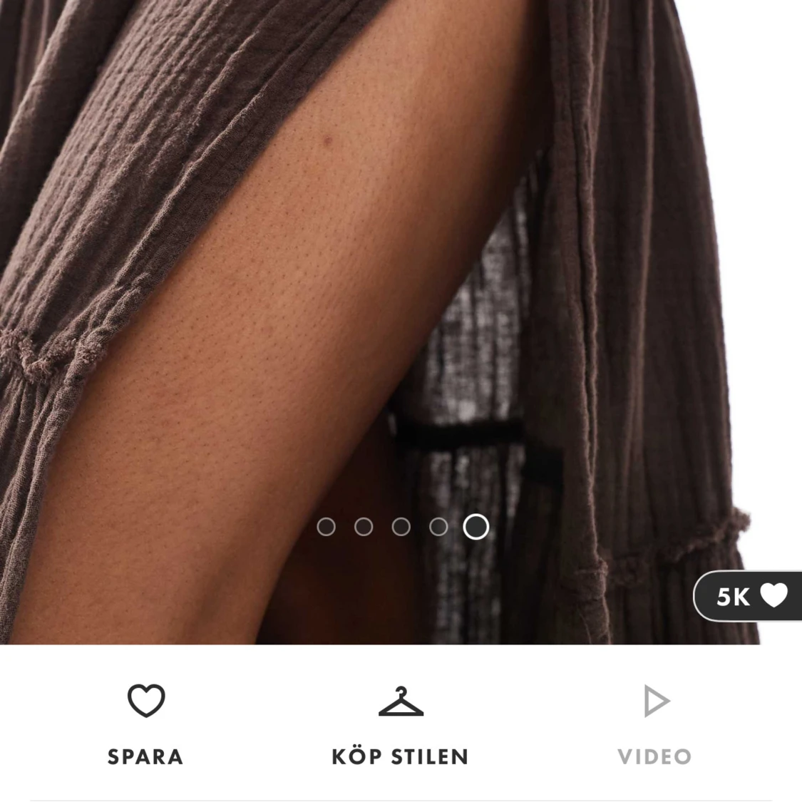 Brun långkjol med slits - 3