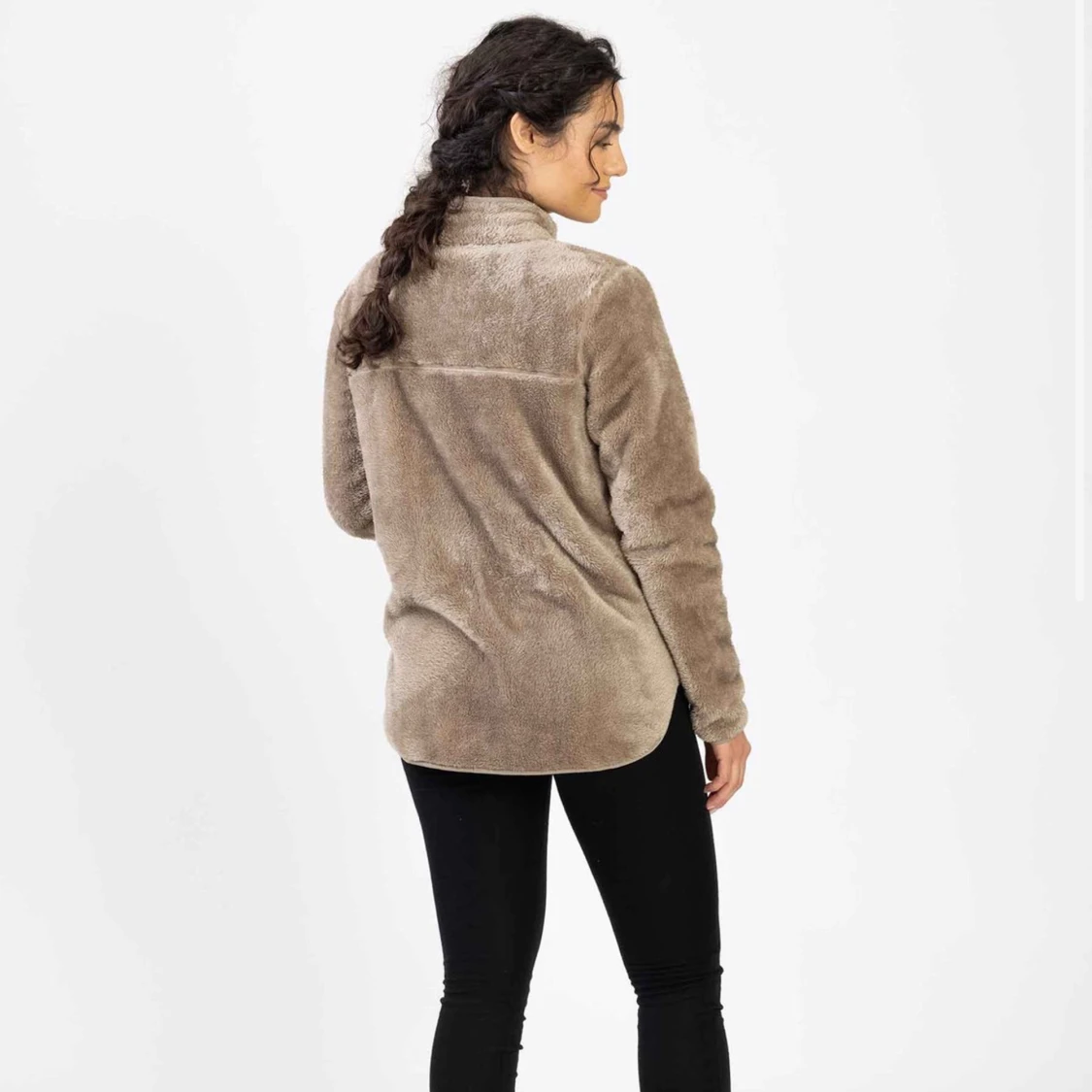 Mysig teddyjacka i olivgrönt  - 3