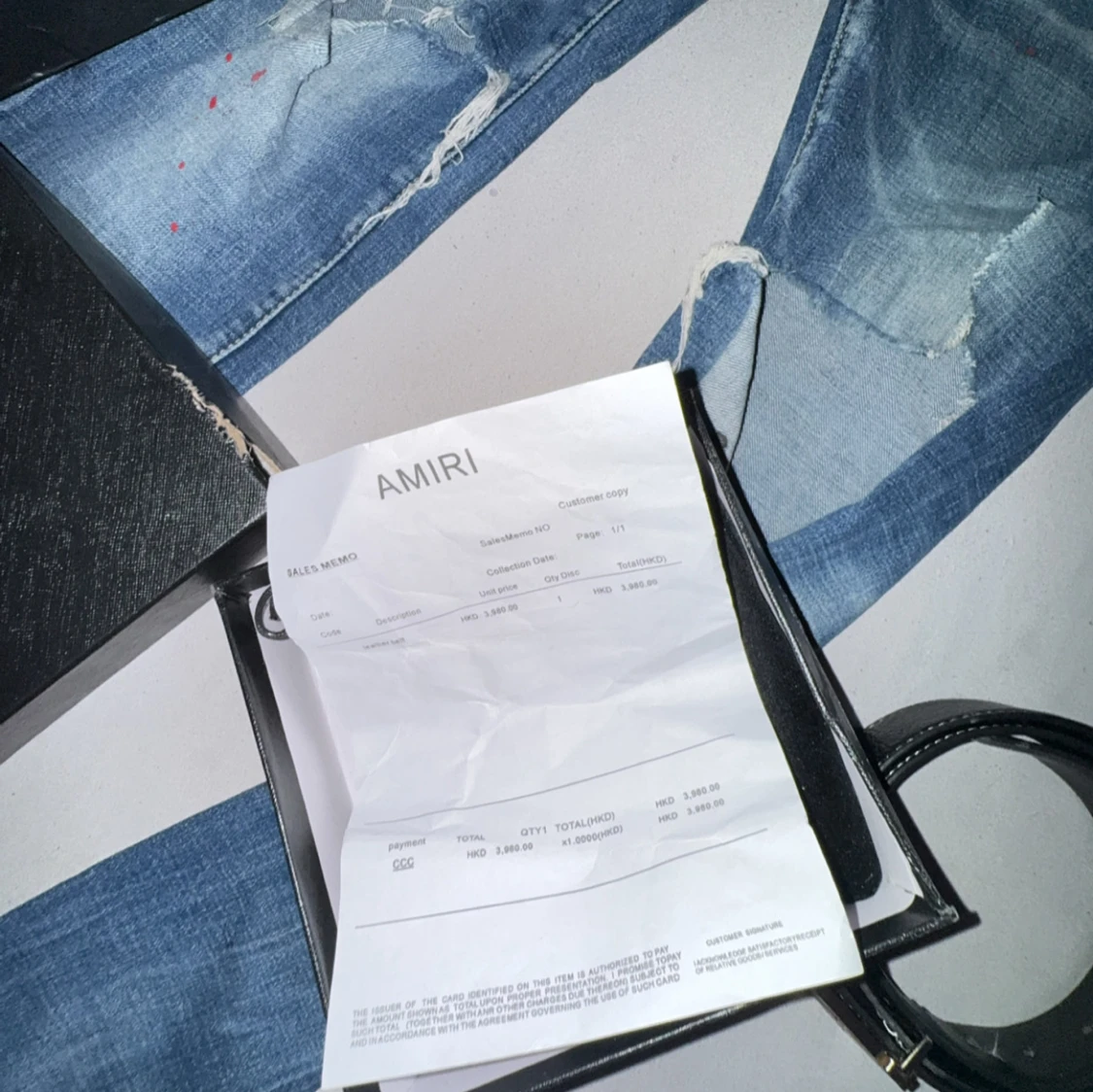 Svart skärp från Amiri med gulddetalj - 3