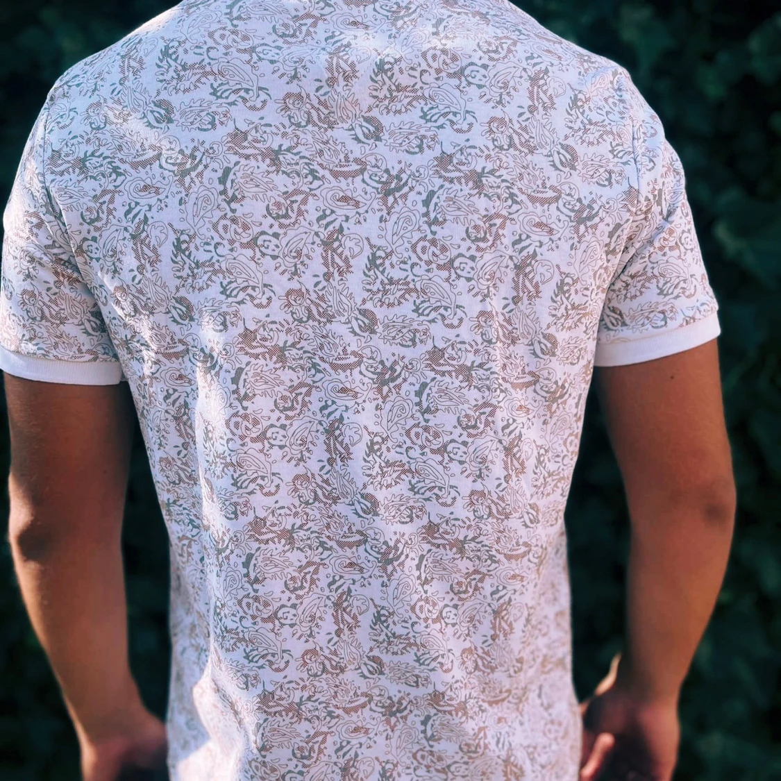 Vit paisleymönstrad polo från Ralph Lauren - 1