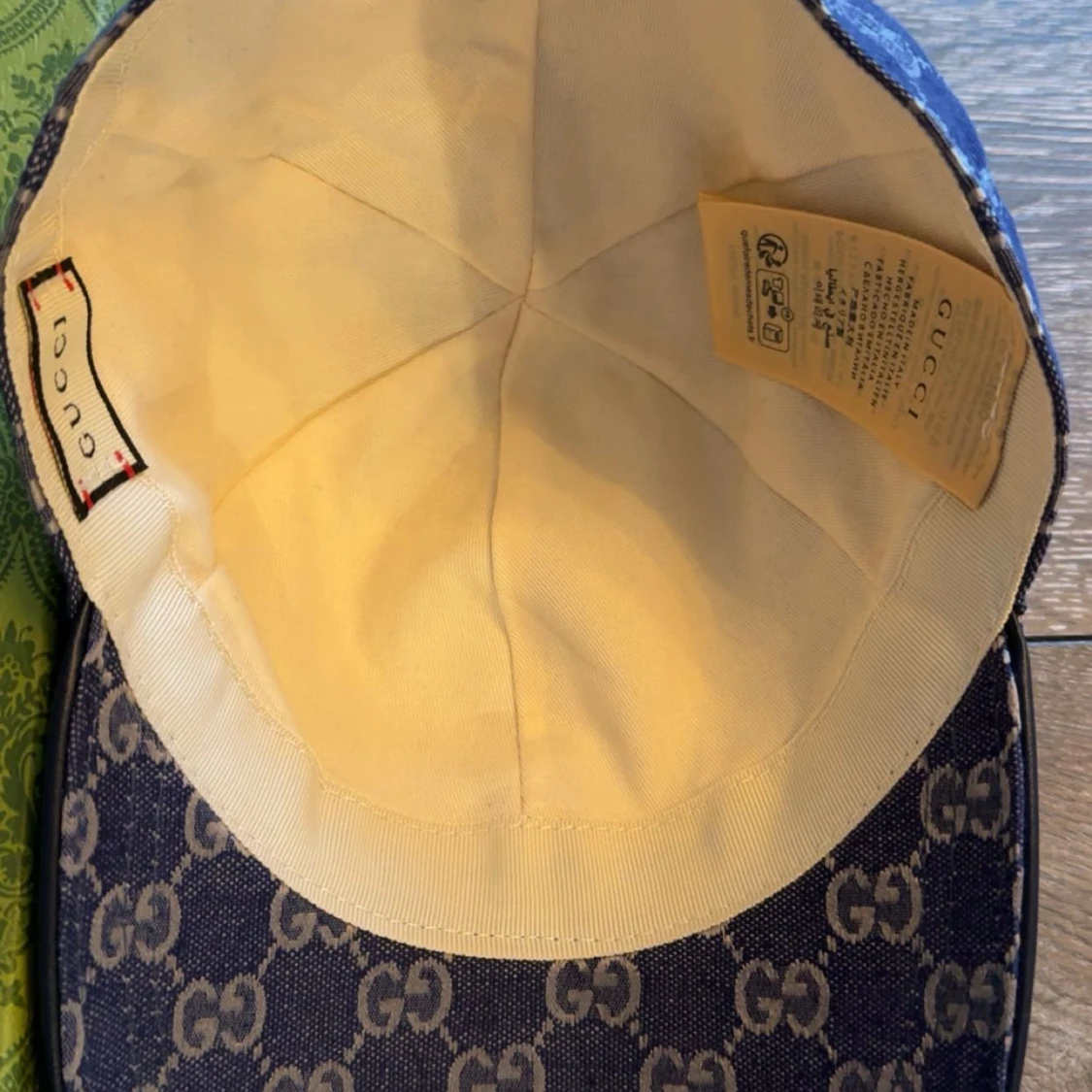 Gucci blå keps med GG-mönster - 1