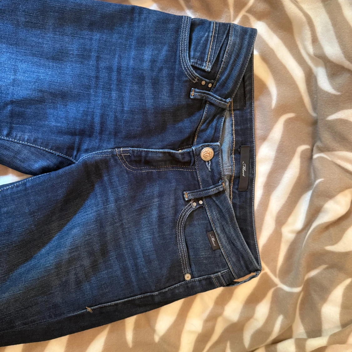 Mörkblå bootcut low waist  - 1