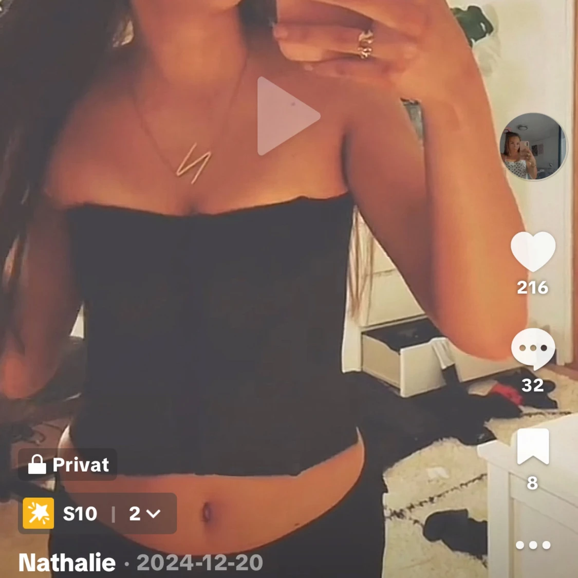 Svart korsett-topp med mönster - 3