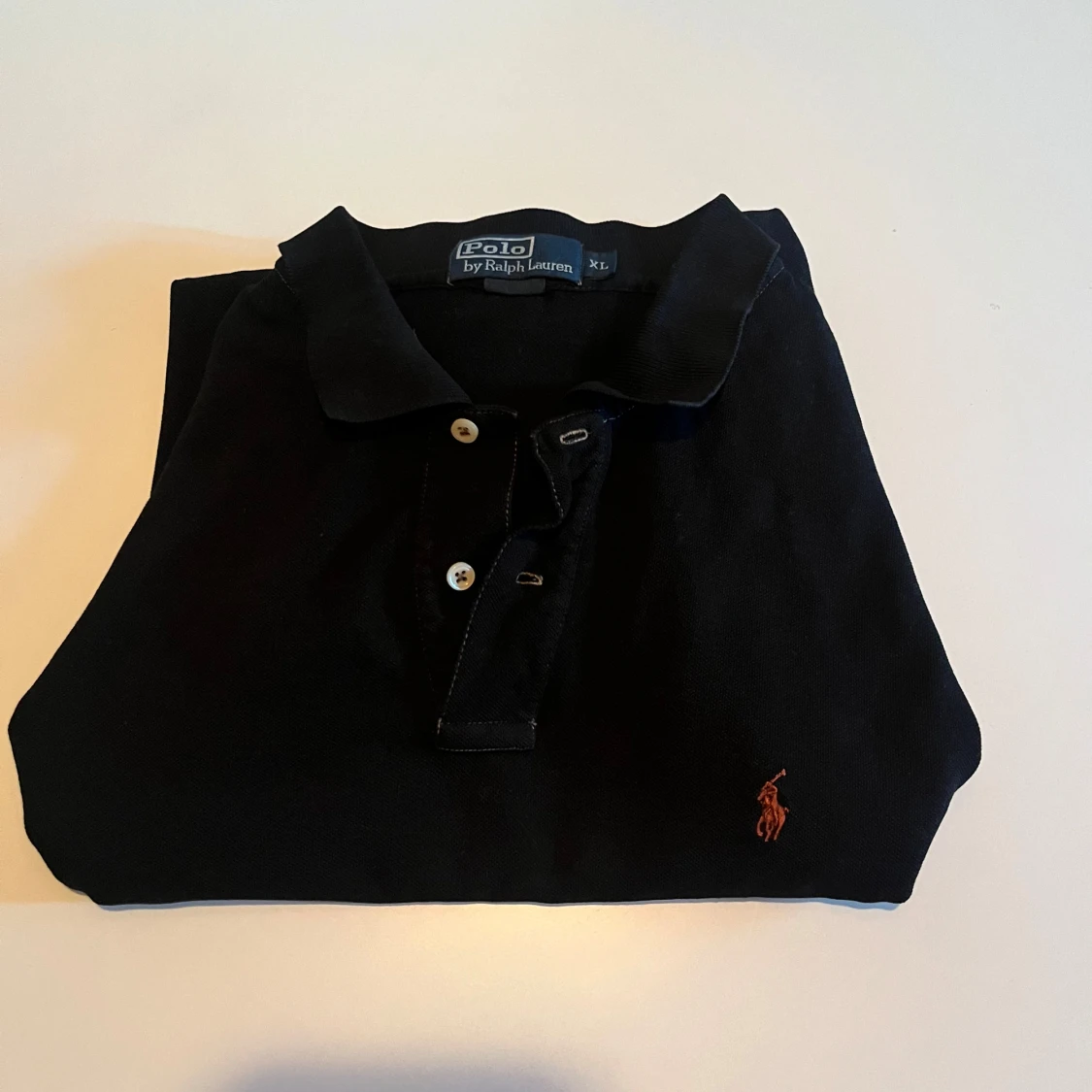 Svart långärmad pikétröja Polo Ralph Lauren