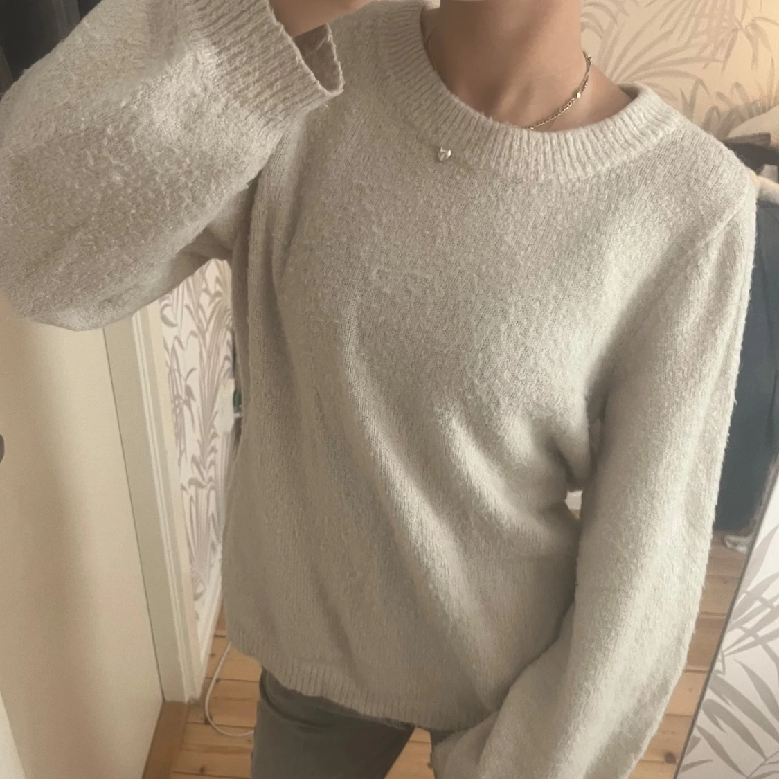 Beige stickad tröja från Object - 1