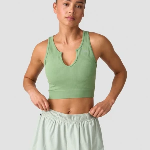 ICANIWILL Ribbed Define Seamless Tank Top - Ljusgrön träningstopp från ICANIWILL. I princip nyskick, endast använd tre gånger. Superfin grön färg! Storlek S 