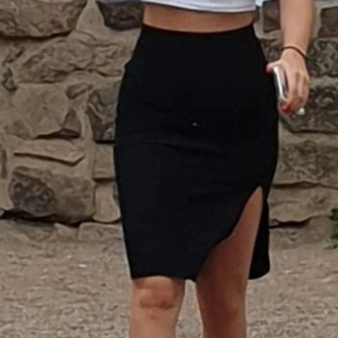 Svart ribbad långkjol från ONLY - 3