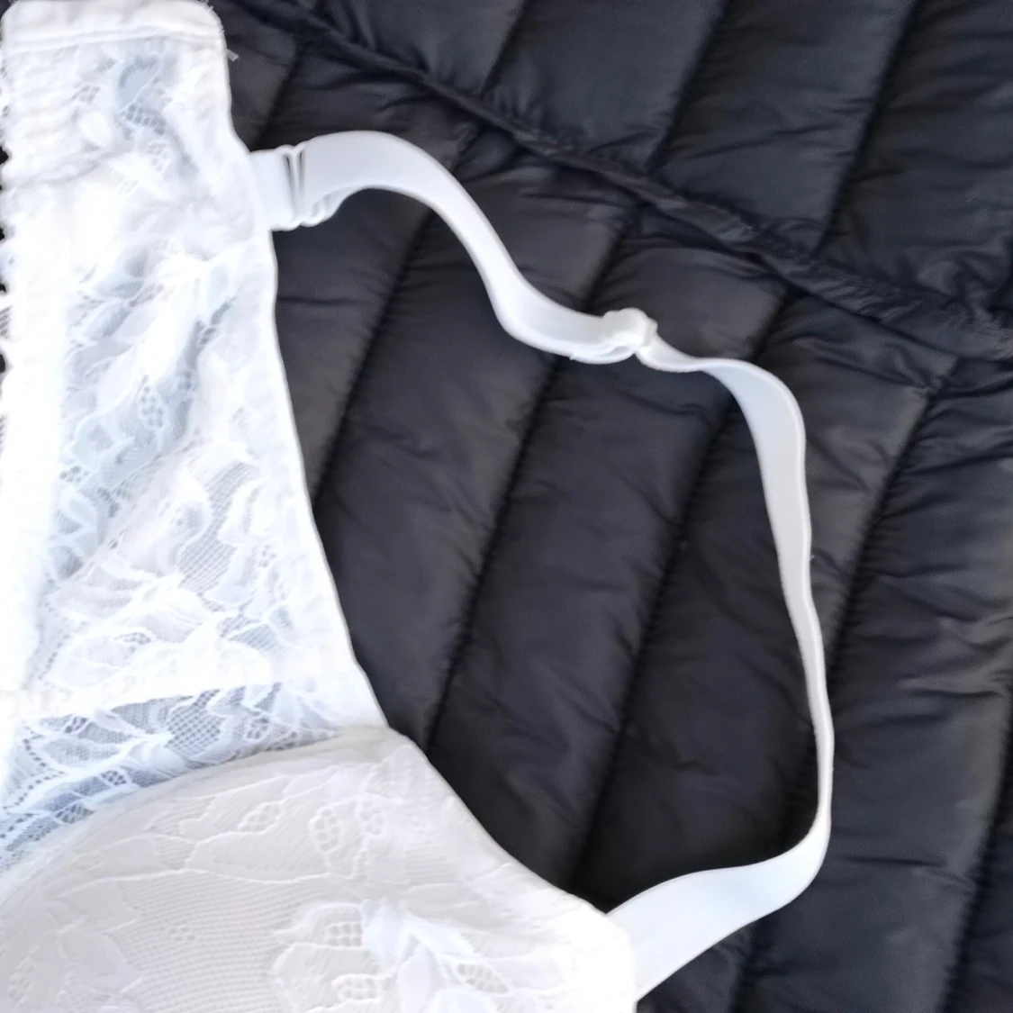 Vit spets-bh med justerbara band 85D  - 3