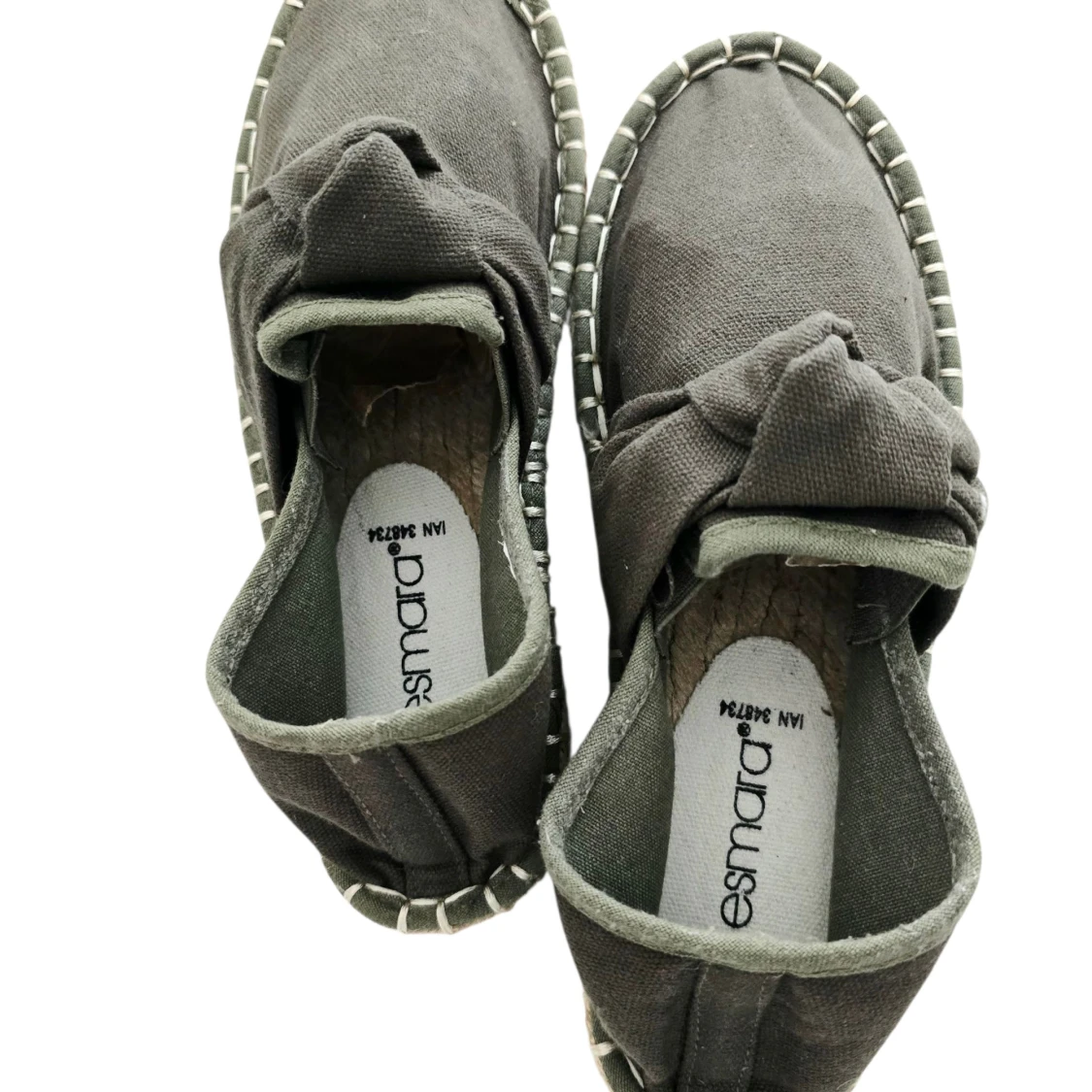 Nya damespadrillos - Slip-on i canvas med rosett - 3