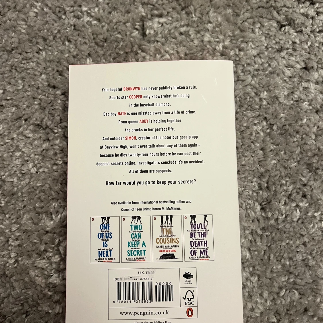 One of Us Is Lying ~ Karen M. Mc Manus - 2