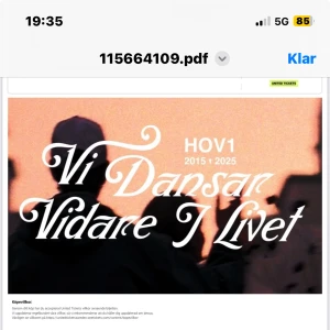 Biljett till hov1 i Helsingborg 9 augusti  - Hov1 biljett
