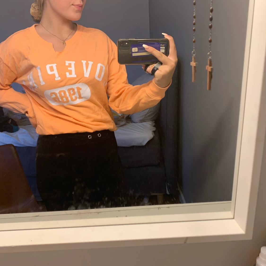 Persikofärgade mys tröja 