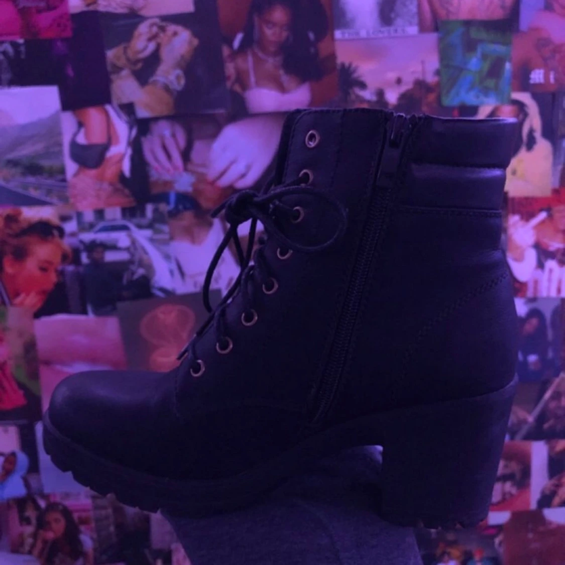 svarta boots med klack - 91