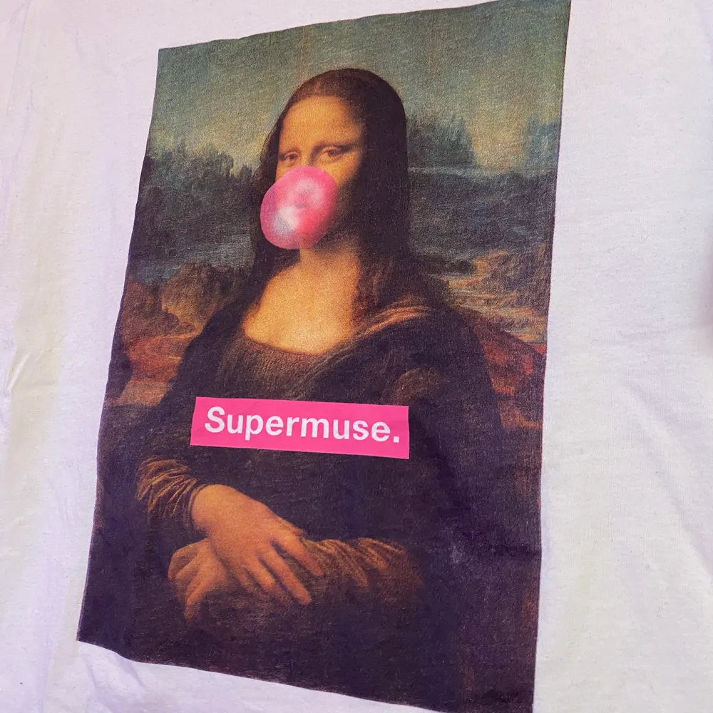 Säljer t-shirt med Mona Lisa tryck. strl S. Används inte längre. Väldigt bra skick. 💫  Köparen står för frakt.. T-shirts.