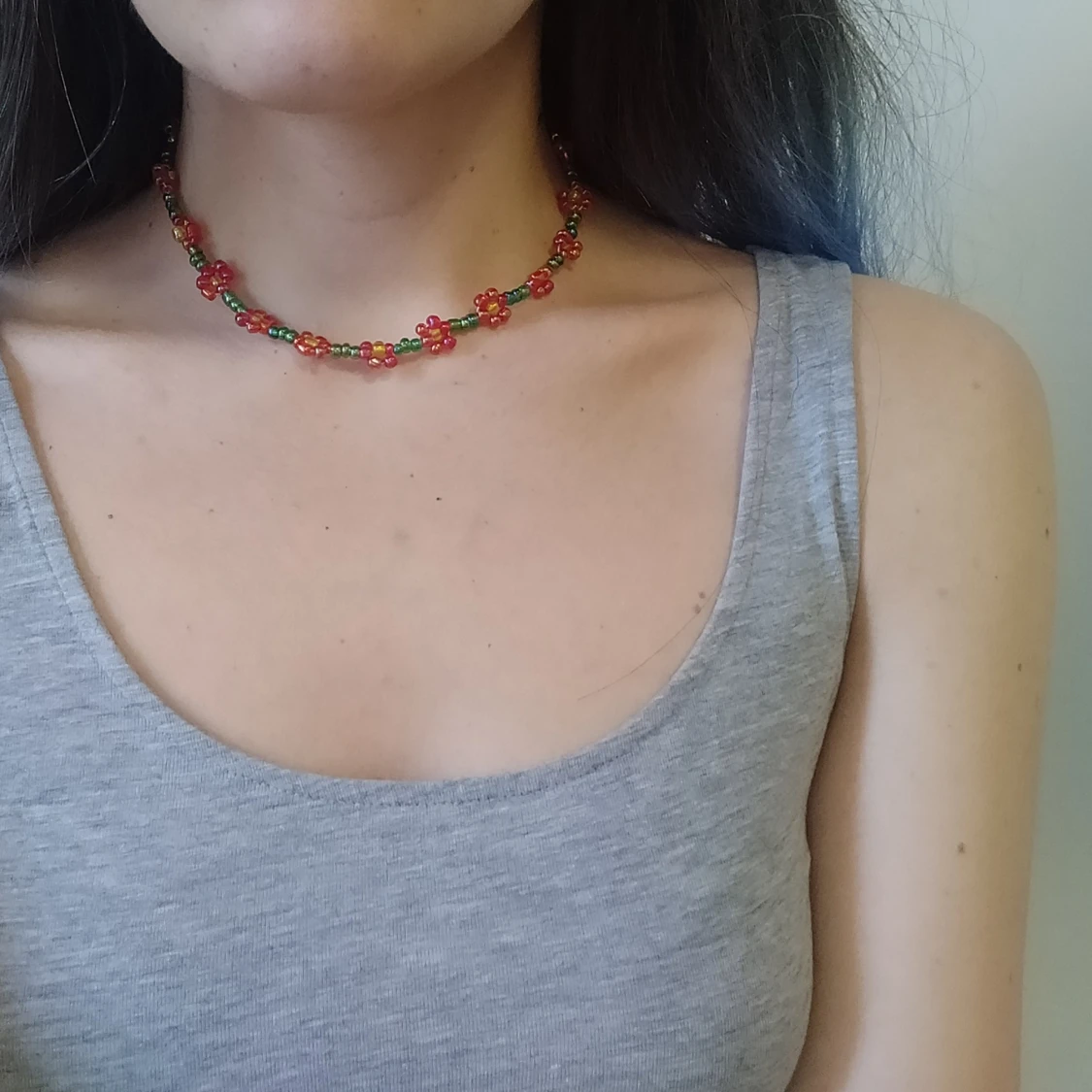 Handgjort pärlhalsband - 90