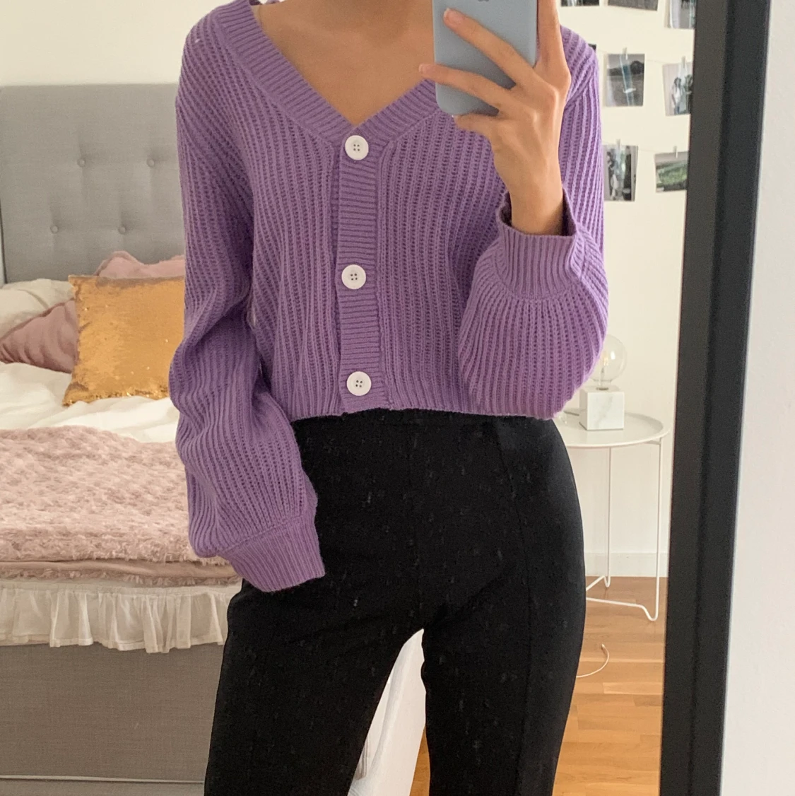 Lila kofta i storlek S