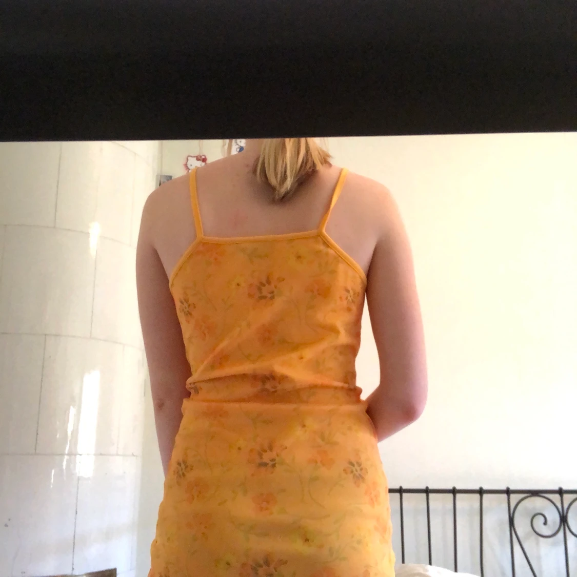 Klänning köpt på plick orange blomning vintage - 90