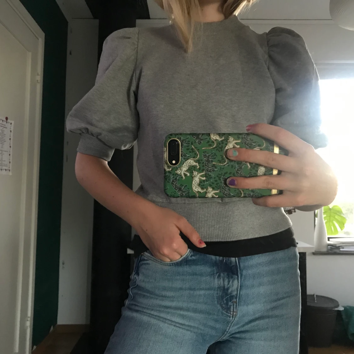 Kortärmad collegetröja - 90