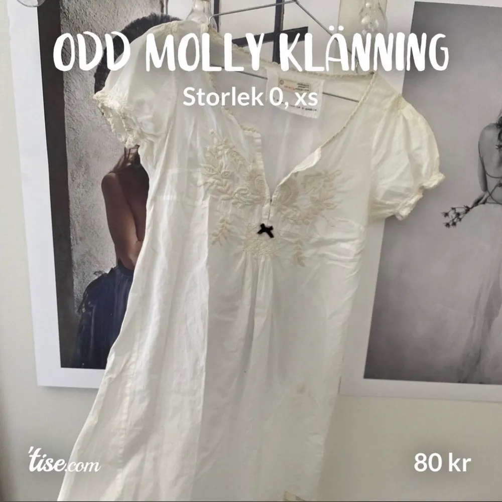 Så fin Odd Molly klänning, storlek 0🤍 Liten fläck vid höger sida, men går nog lätt bort i tvätten🕊 Köparen betalar frakt . Klänningar.