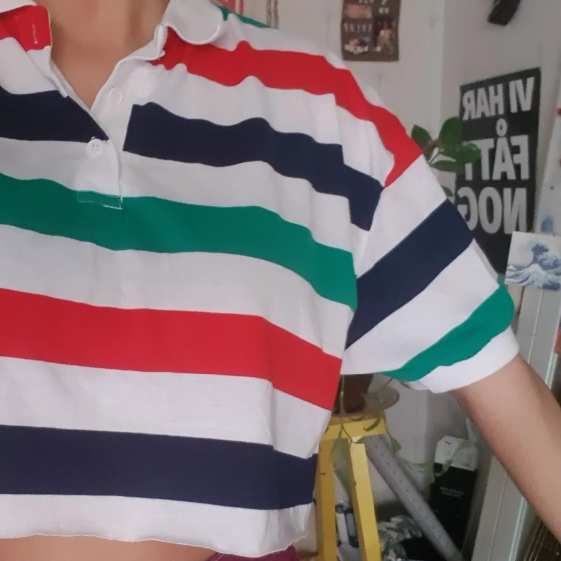 Pösig randig crop top - 90